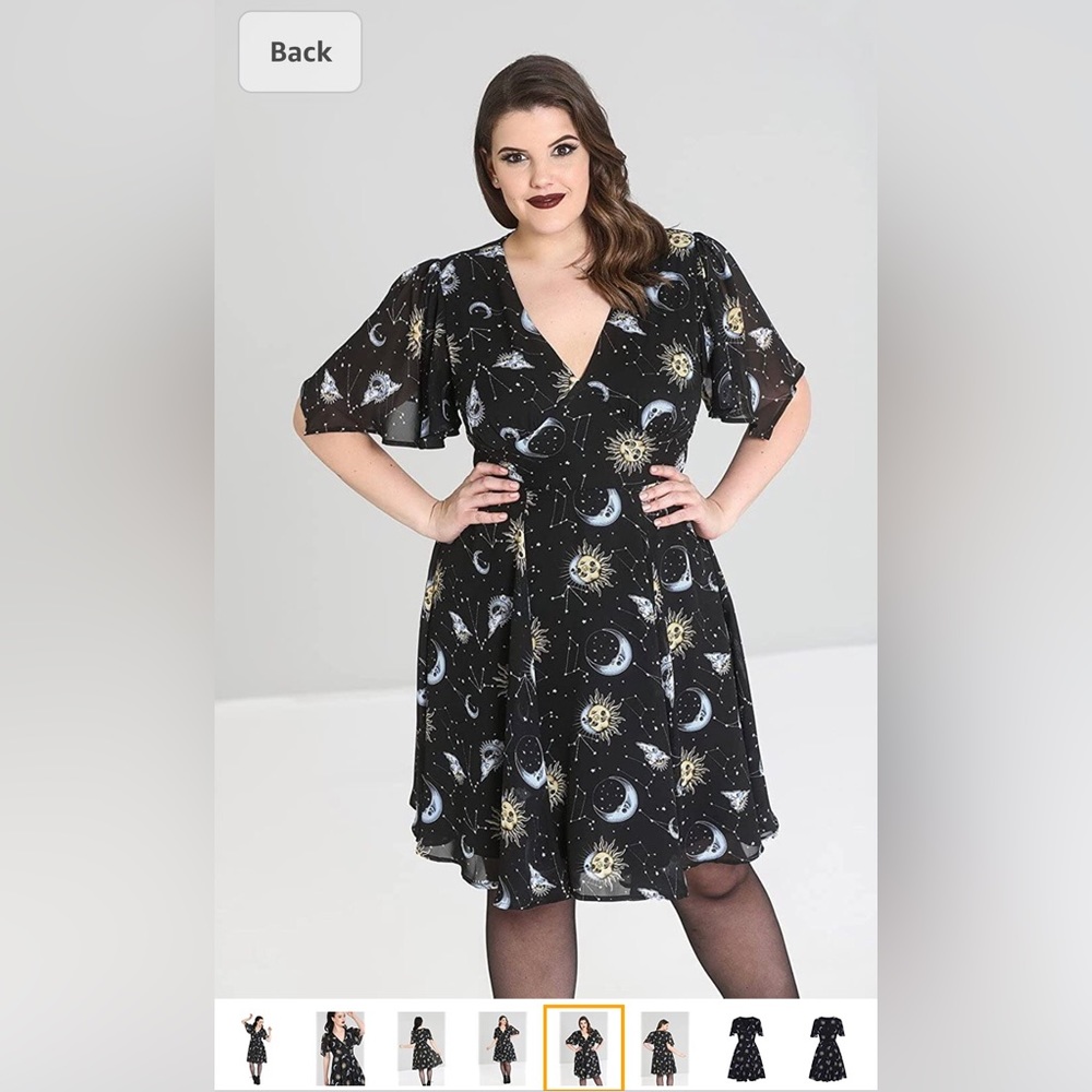Celestial Moon and Stars Hell Bunny Dress